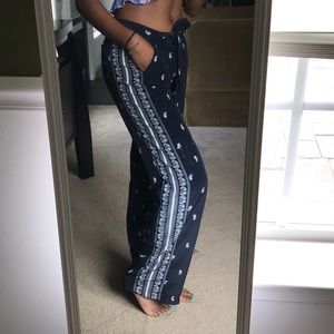 TOMMY HILFIGER BLUE SILK BANDANA PANTS